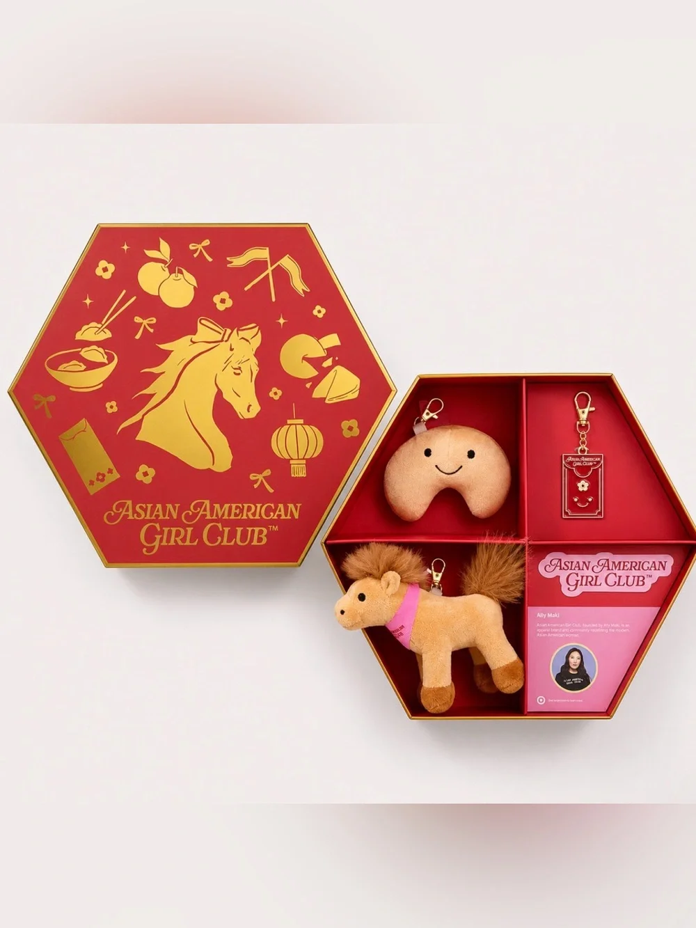 RARE‎ Asian American Girl Club™ 2026 Lunar New Year 3-Piece Bag Charm Set NIB